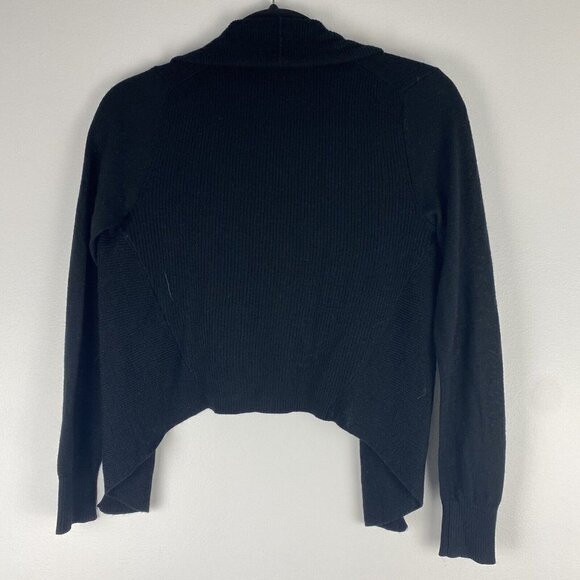 Banana Republic Women's Cropped Cardigan Size XS Black Open Front Ribbed - Picture 4 of 7
